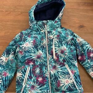 Floral Patterned Hooded Jacket